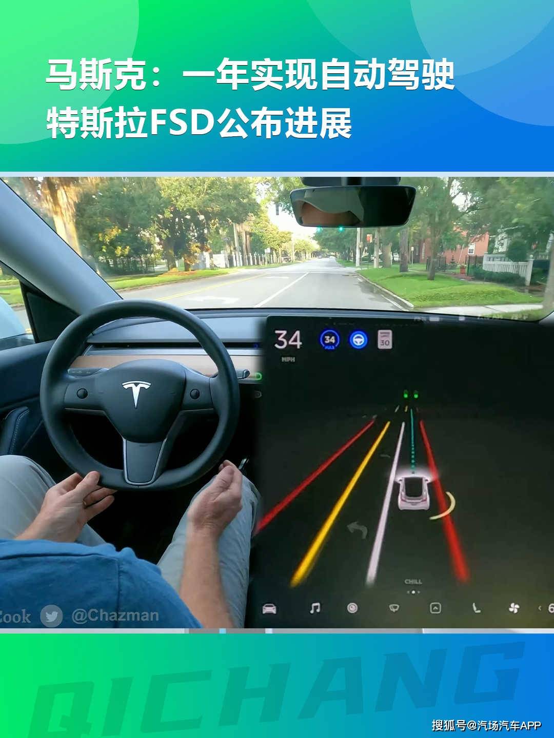 马斯克:一年实现自动驾驶,特斯拉fsd公布进展_搜狐汽车_搜狐网