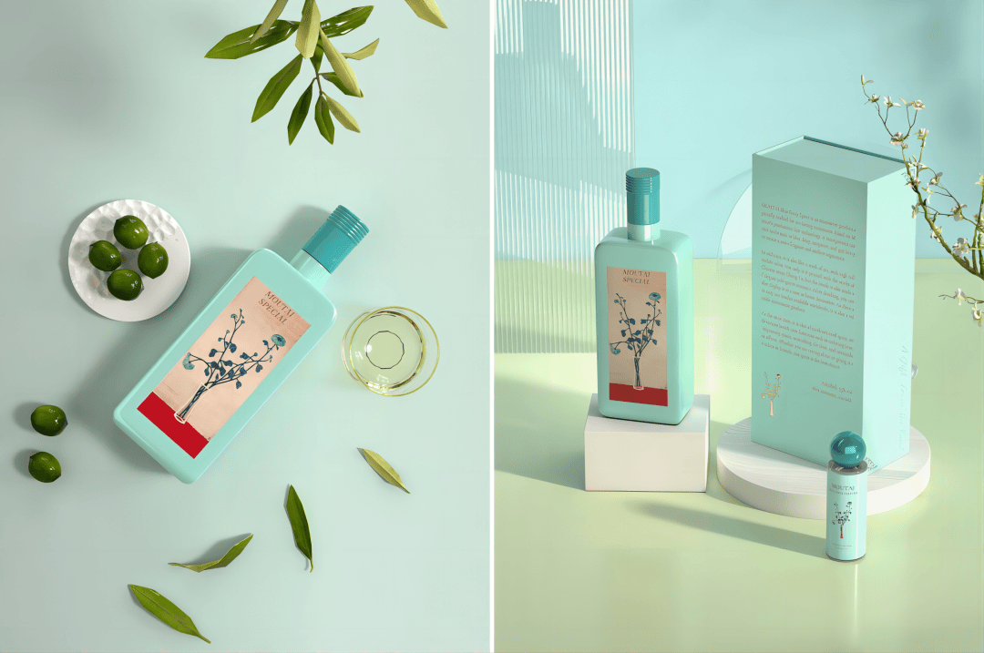 一个符号首届茅台mbd设计大赛入围作品茅台常玉联名款蓝菊风味酒