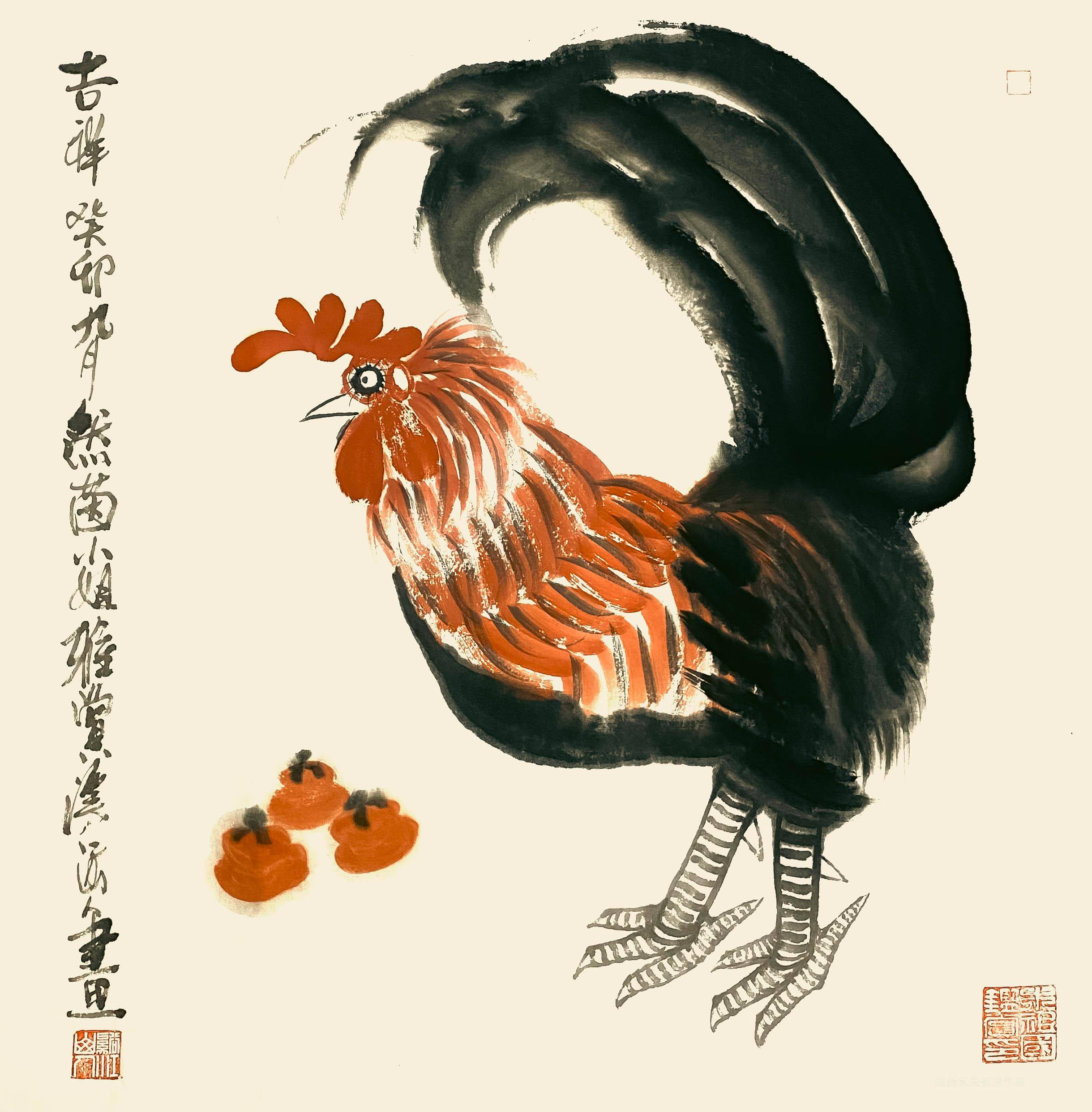 大师画鸡作品图片