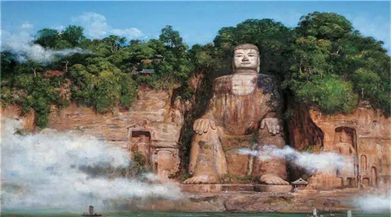 乐山大佛高度足足有71米,与它所倚靠的凌云山栖鸾峰几乎齐平,是我国最