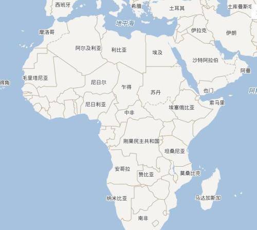 据统计,非洲的国界44%都由经线或纬线划分,30%的国界是用直线或曲线的