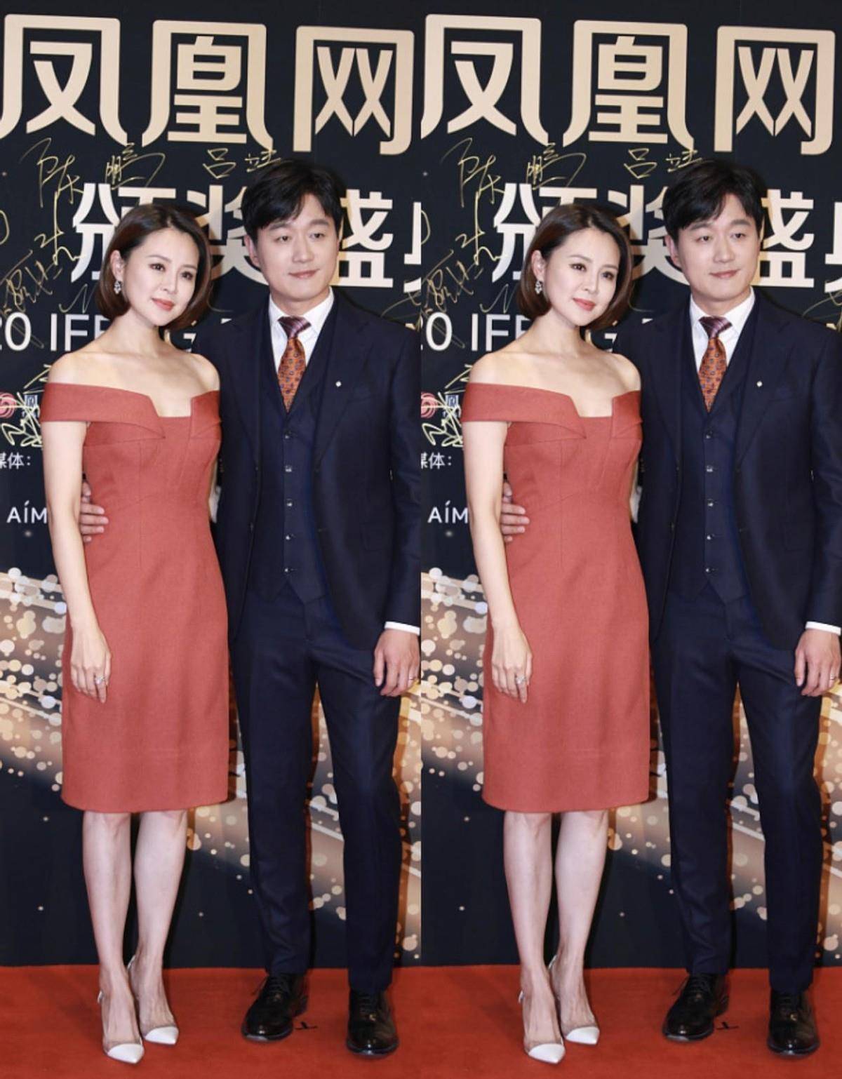 佟大为妻子关悦好大气啊穿红色礼服看着很端庄和佟大为真般配