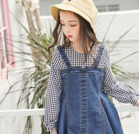 原创儿童背带牛仔裙活力四射的童真