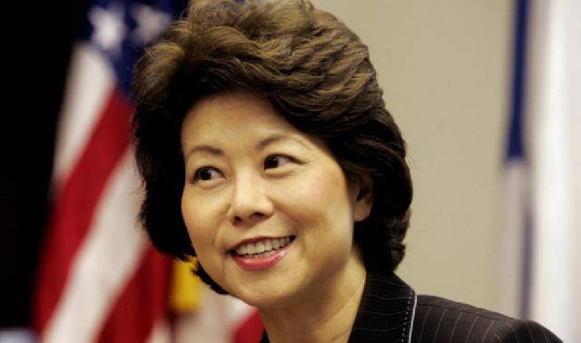 原创美国华裔部长赵小兰40岁嫁国会议员无儿无女两人共度28年