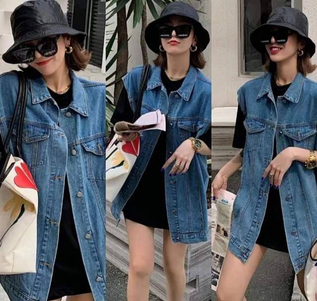 原创耍酷当然要用牛仔啦牛仔衬衫牛仔马甲这样搭妥妥御姐范