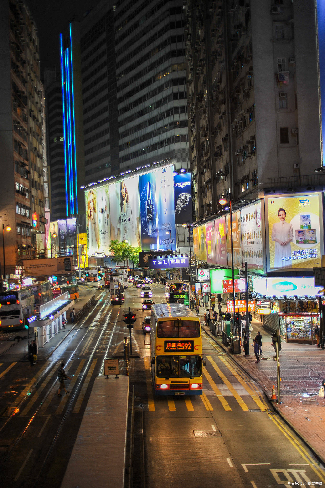 香港城市夜景竖屏壁纸图片