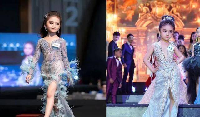 原创原创7岁女孩成选美皇后妆后被认成小lisa网友还是素颜好看