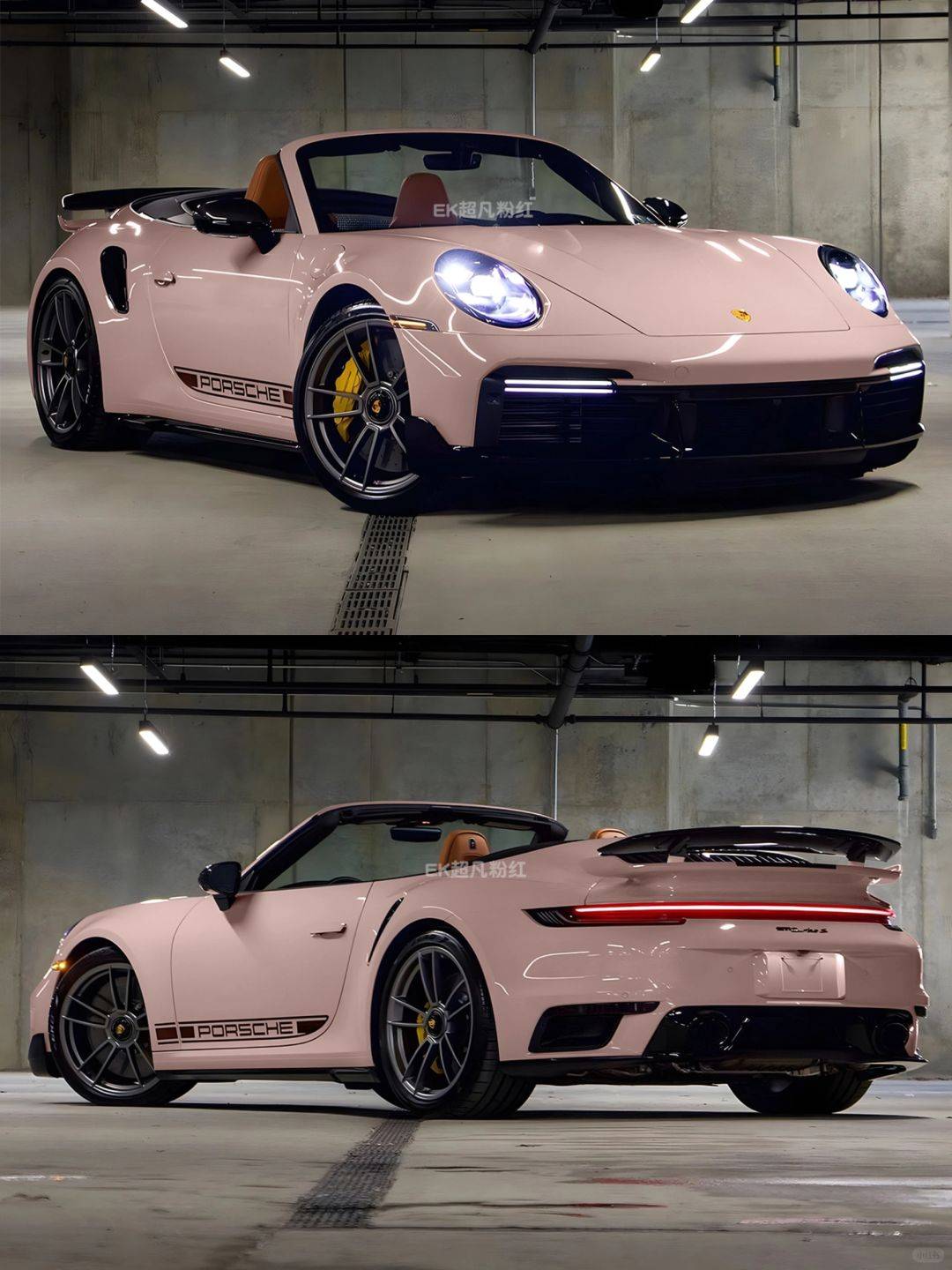 保时捷911ek改色膜超凡粉红温柔浪漫气质给瞬间拉满