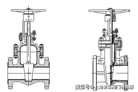 法兰闸阀结构图图片