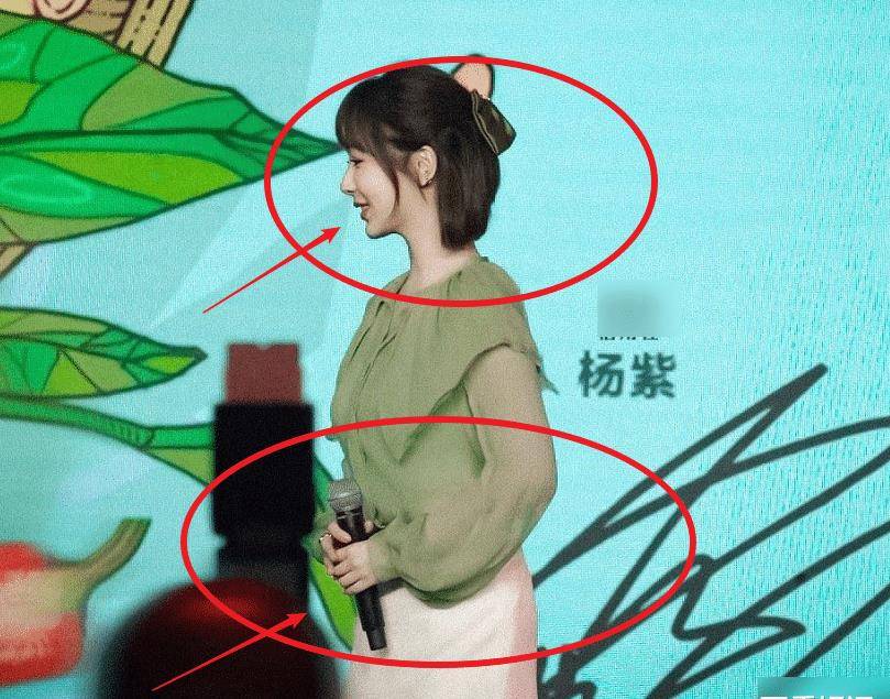 杨紫线下活动造型引热议薄荷纱质衬衫显胖生图状态身材很真实