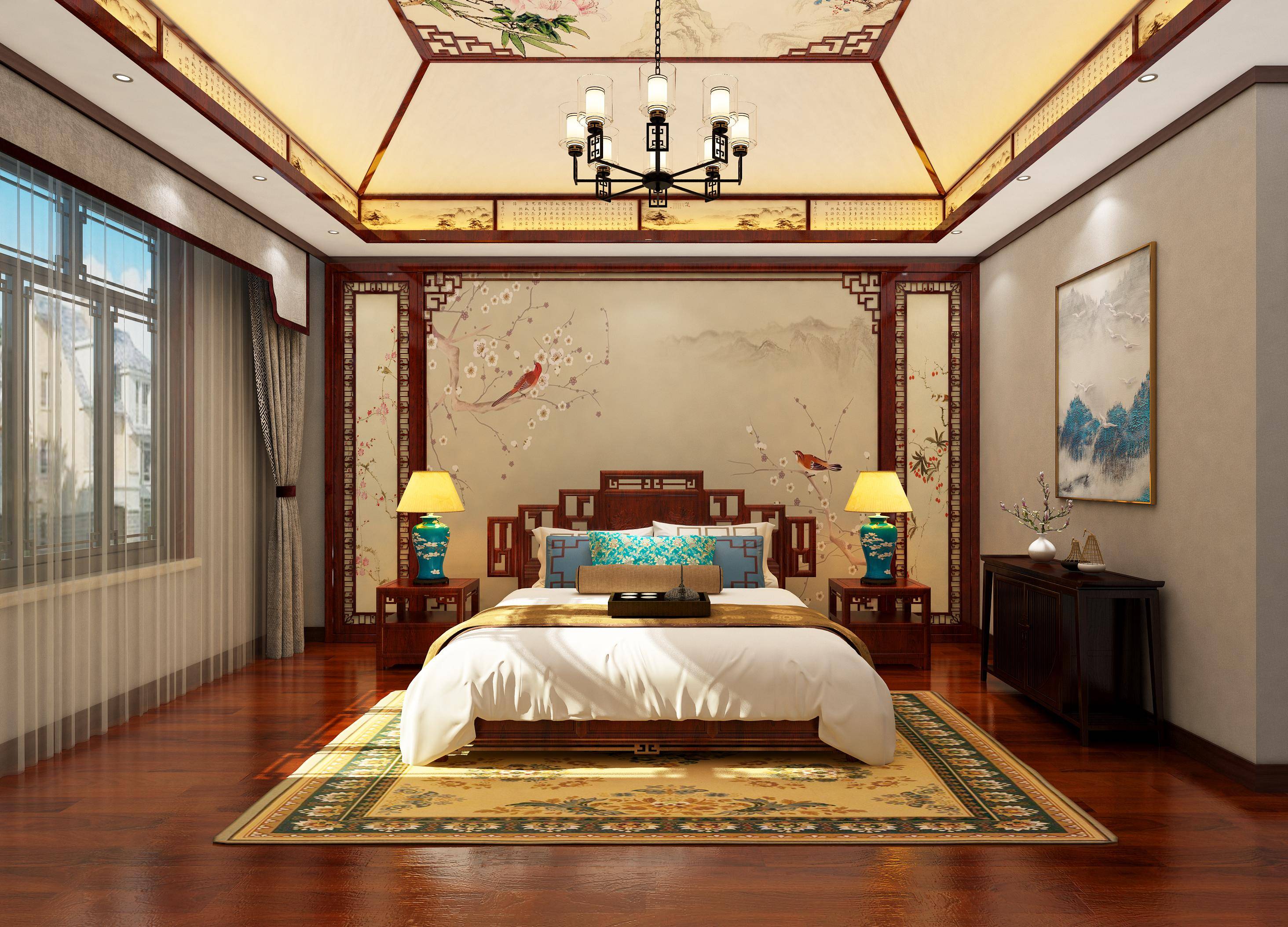 原创比外面五星酒店还漂亮的中式卧室我直接拿下