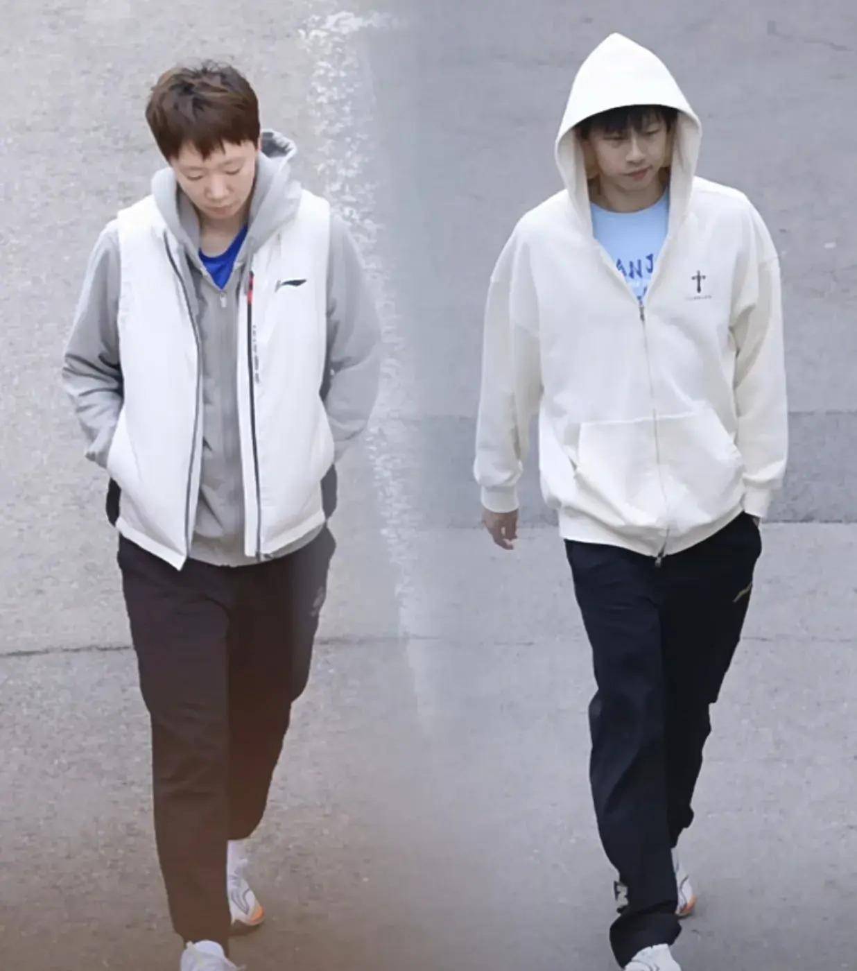 原创4月9日莎莎大头训练高能不断曼昱高远撞衫引热议大胖新发型