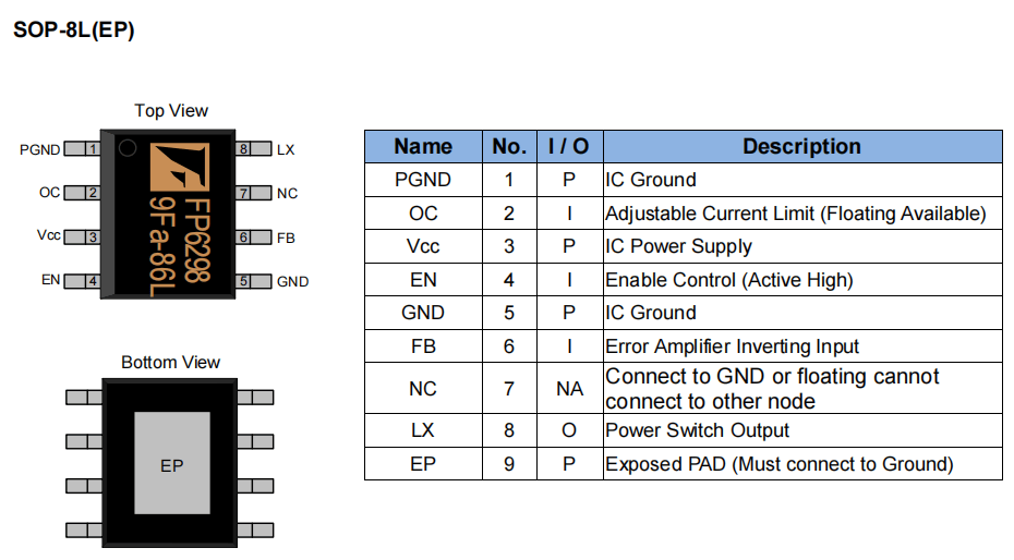 dcdc 5v2a电源升压芯片fp6276bxr-g1 fp6298xr-g1_内置_电流_电压