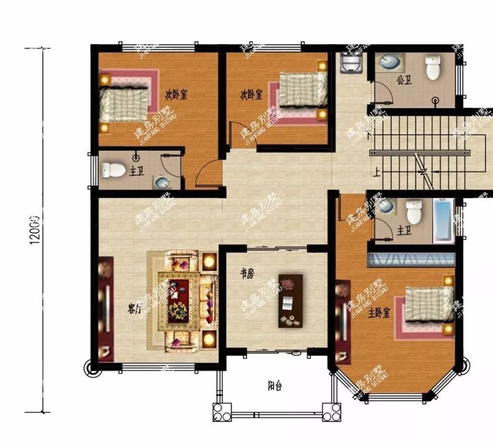 2栋面宽12米三层农村别墅,第一栋建独立厨房受热捧