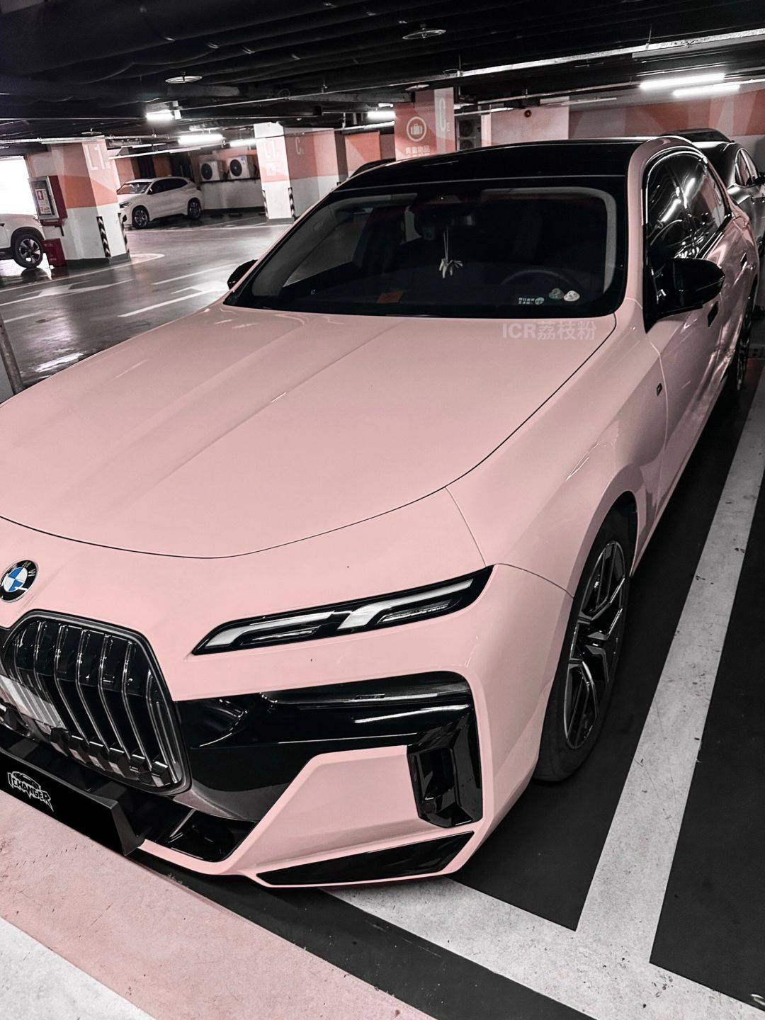 宝马7系icr荔枝粉改色膜,荔枝粉最嫩!不接受反驳
