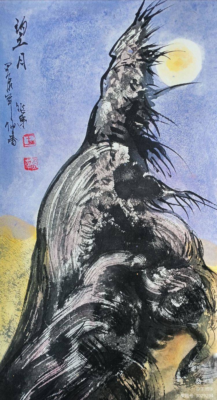 中国鹰王丶胡杨团扇大师又谱华章《胡杨雄魂壮天涯》