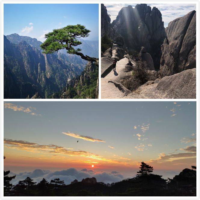 day2:前往黄山风景区>游览玉屏楼>迎客松>远眺天都峰>百步云梯>天海>