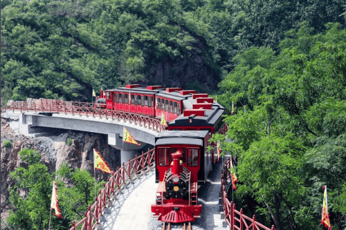 五一假期极速刺激!黄金寨悬臂火车带你飞驰山峦间,挑战惊险之旅