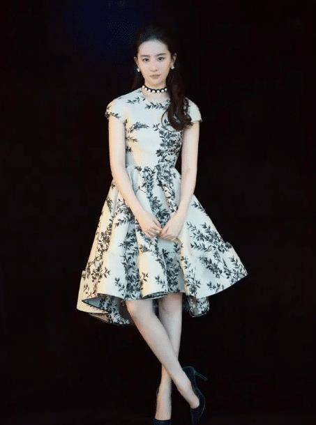 刘亦菲外媒无修图好惊艳,穿黑色网纱连衣裙亮相,皮肤太抗打了