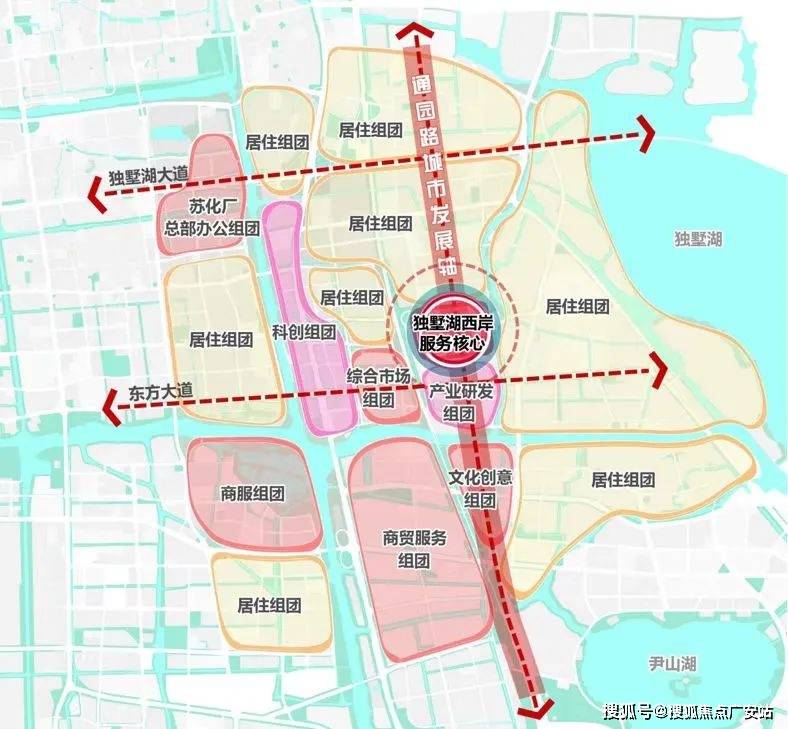 更随着独墅湖南隧道连通,园区共同体 城市北部更新计划的落地