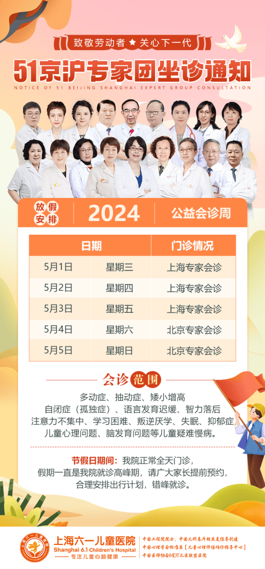 【京沪名医助力】上海六一儿童医院开启五一公益行，专家会诊周温暖上线