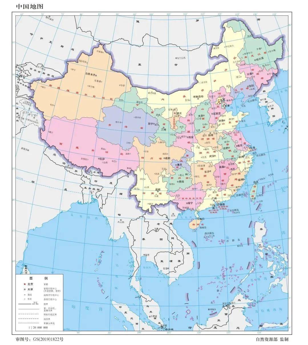 地图服务系统,底图审图号为gs(2019)1822号,数据主要包括:中国轮廓线
