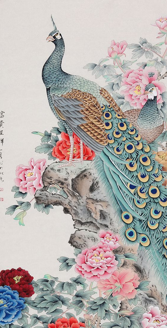 南京画孔雀的画家是谁图片