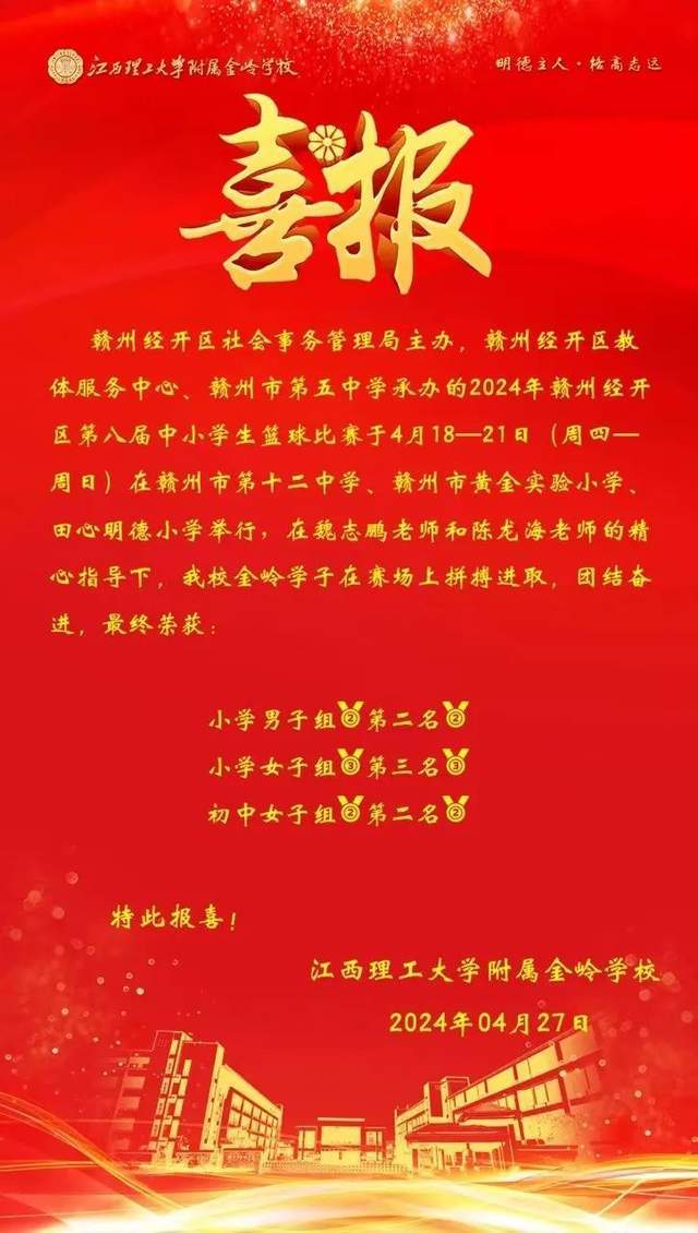 赣州经开区第八届中小学生篮球赛成功举办