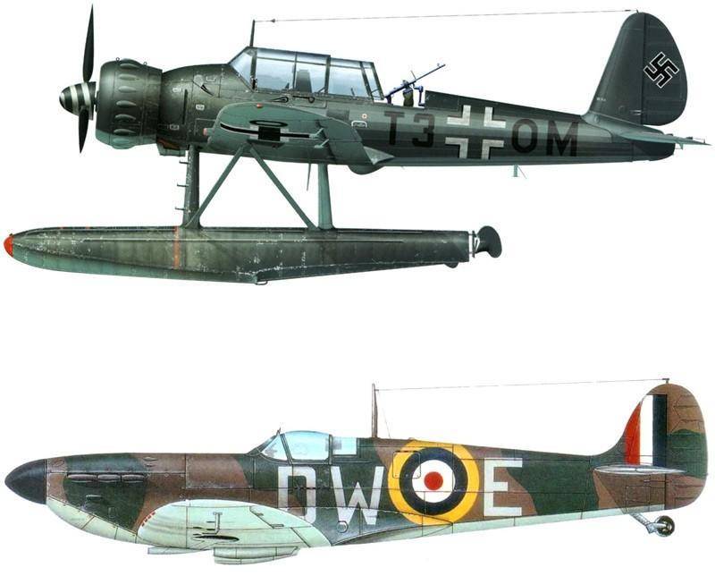 这些战斗机正是"喷火"式,属于英国皇家空军第266中队,从曼斯顿机场