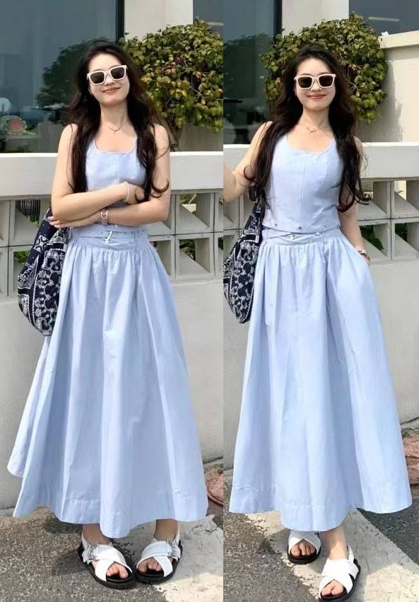 最适合夏天的"蓝色系"穿搭,清爽时尚又养眼,自然优雅很显气质