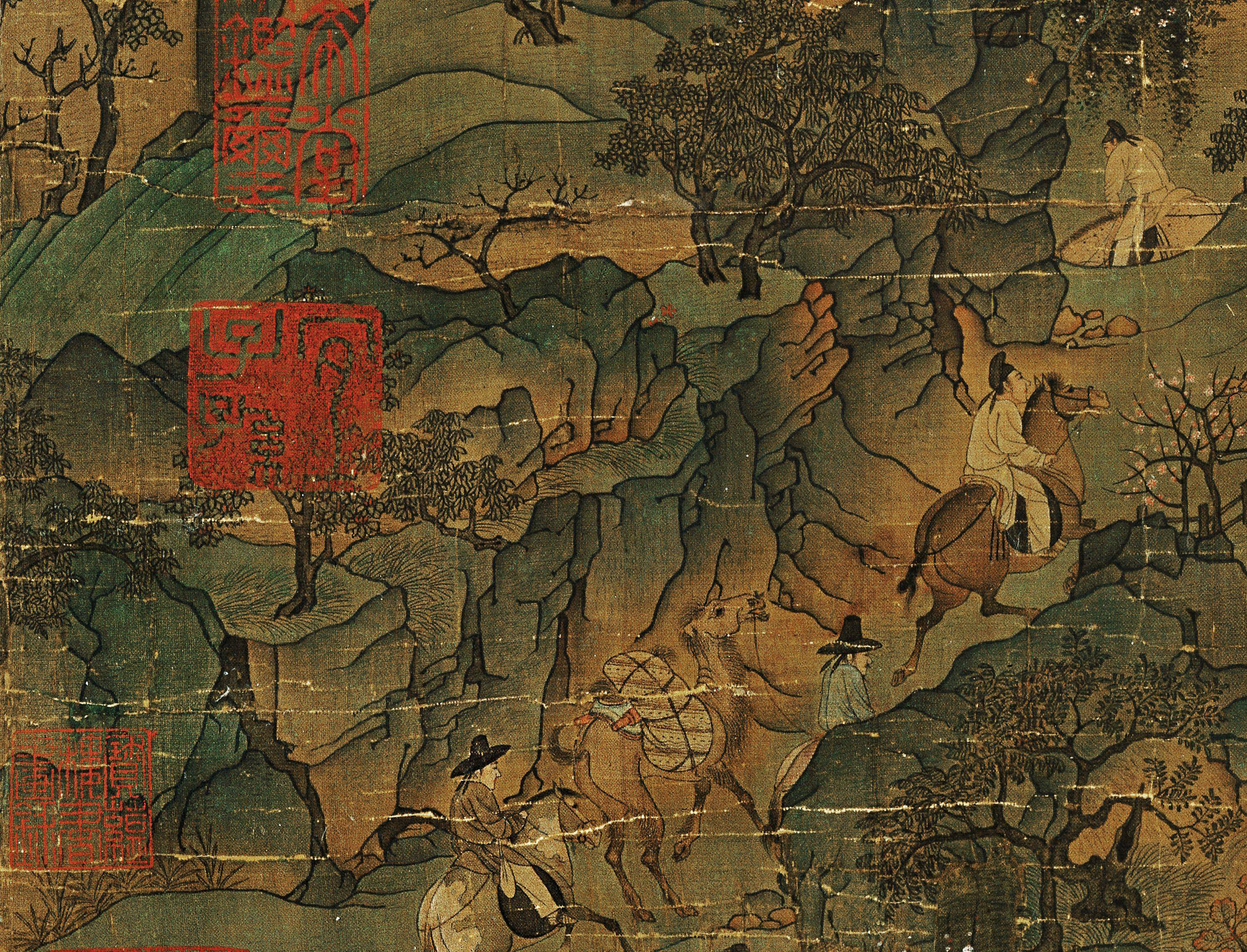 李昭道《明皇幸蜀图》,安禄山造反,杨贵妃殒命,唐玄宗"跑路"