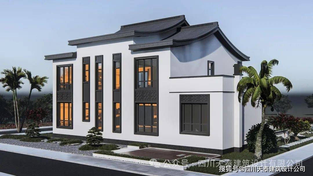 广东做生意的老板回到绵阳老家建一栋带官帽二层乡村别墅,豪华_设计