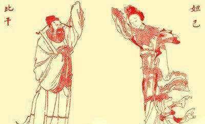 比干画像纣王有一个美丽而恶毒的妃子妲己,是九尾狐变身的.