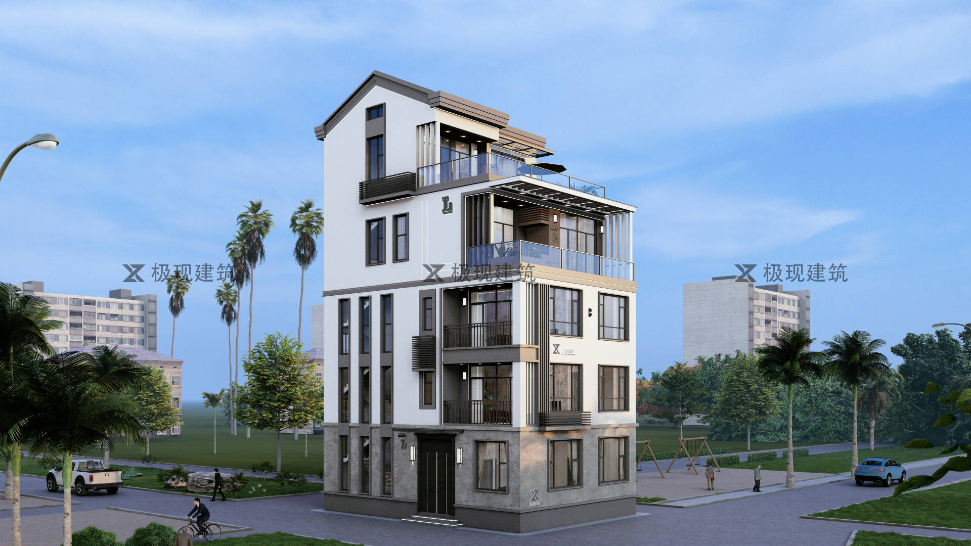 广东东莞丨五层现代风格自建公寓_建筑_别墅_设计