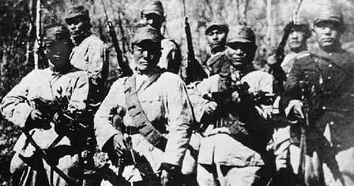 延陵日军为宕松师团之池田联队青木大队第八中队的一个小队28人,驻镇