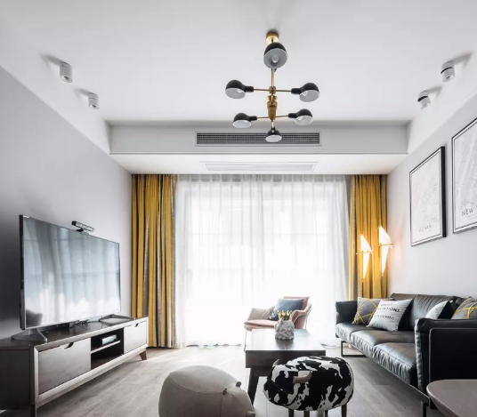 90㎡北欧风新房终于完工了!客厅的"奶牛"凳子太可爱!谁见过?