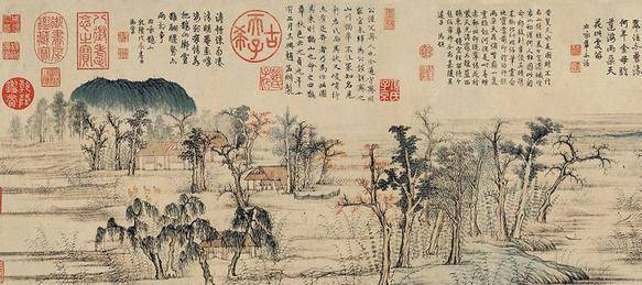 鹊华秋月图:乾隆看不懂的名画,却盖上密密麻麻的印章