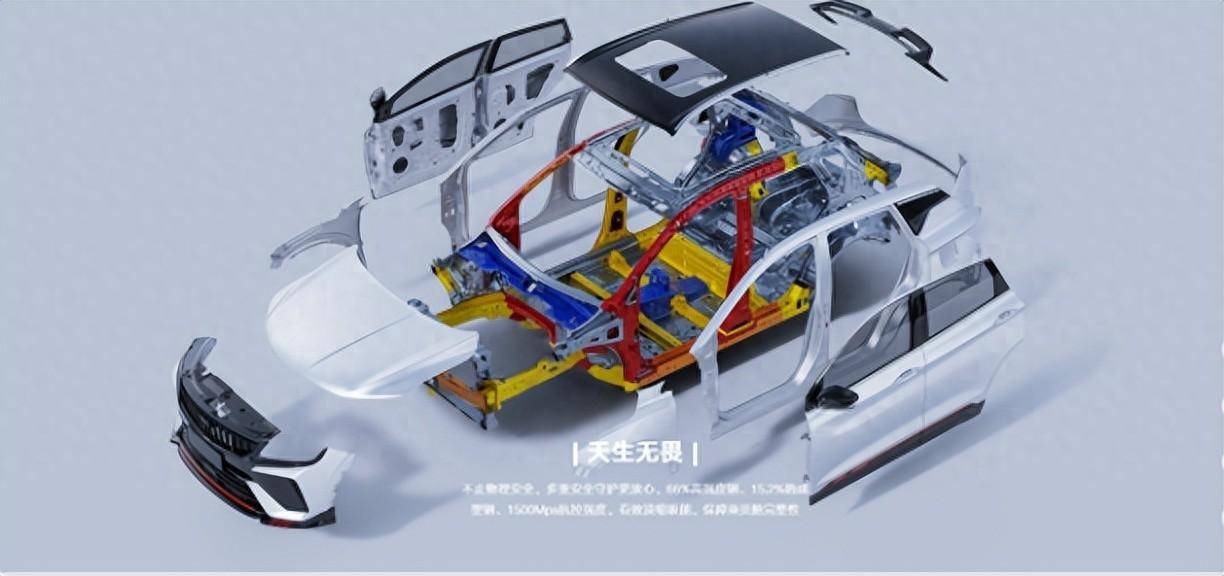 吉利新缤越这台车子也是一样,防撞梁挺厚的,而且笼式安全车身采用了66