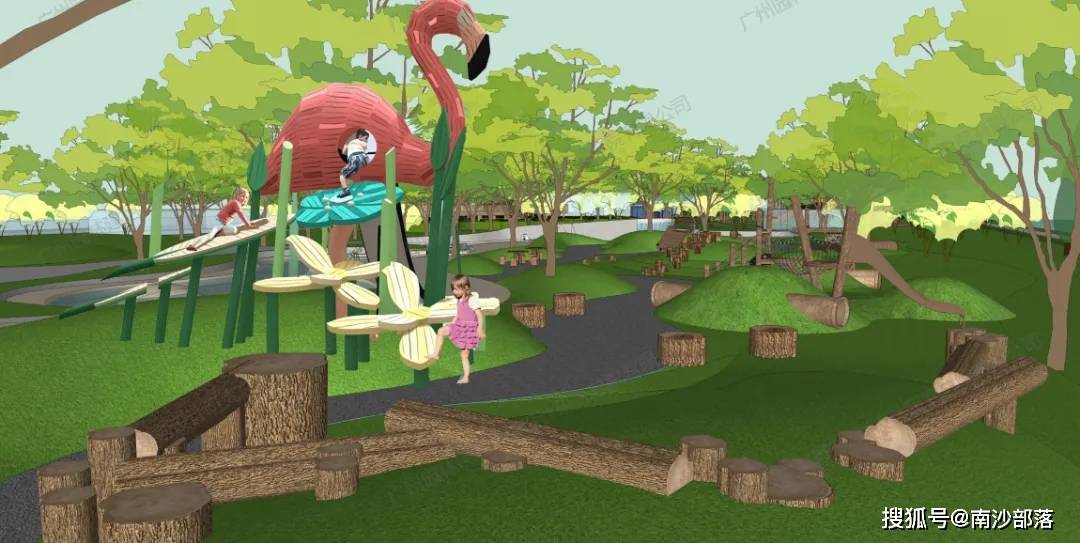 蓝色鲸鱼,狮子滑梯.南沙这个「免费」儿童乐园升级!