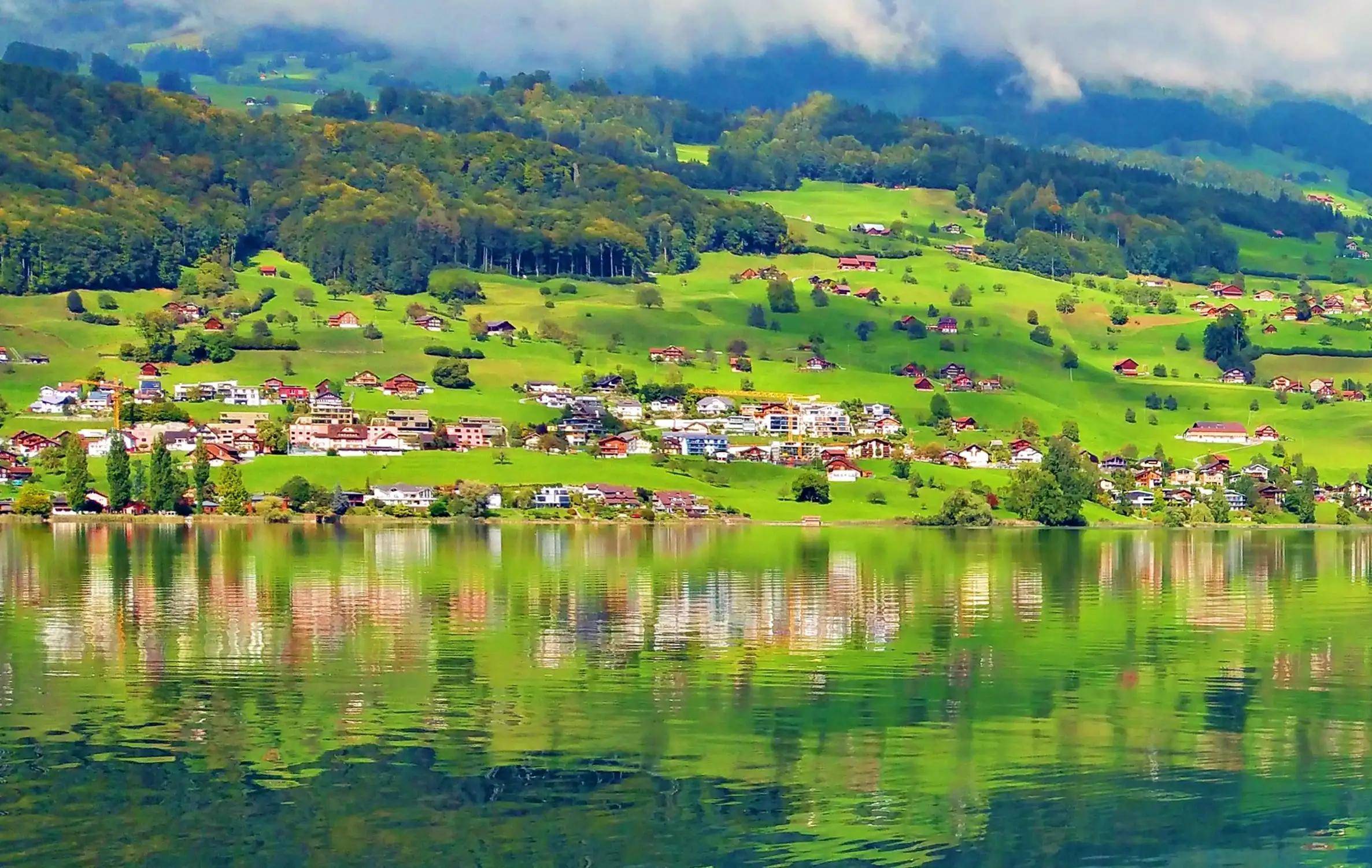 绝美山水田园风光图