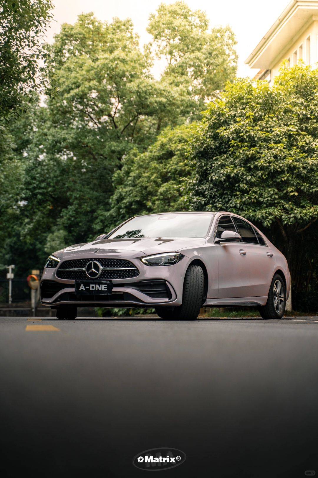 matrix-奔驰c级「迷雾灰紫」改色膜,迷雾缭绕,一眼心动