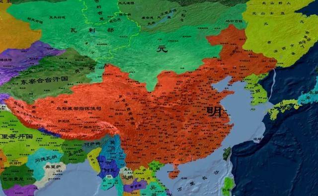 大明朝地图最大时全图图片