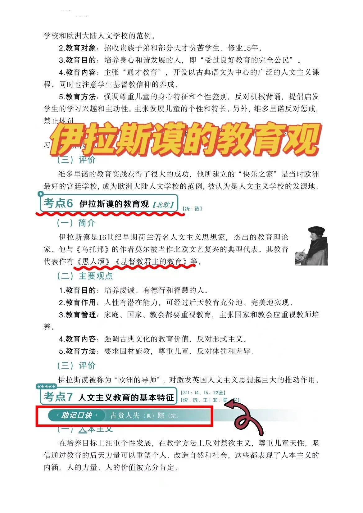 考研333教育综合伊拉斯谟教育观深度解析
