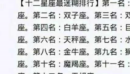 十二星座最迷糊排行榜,十二星座何时返校