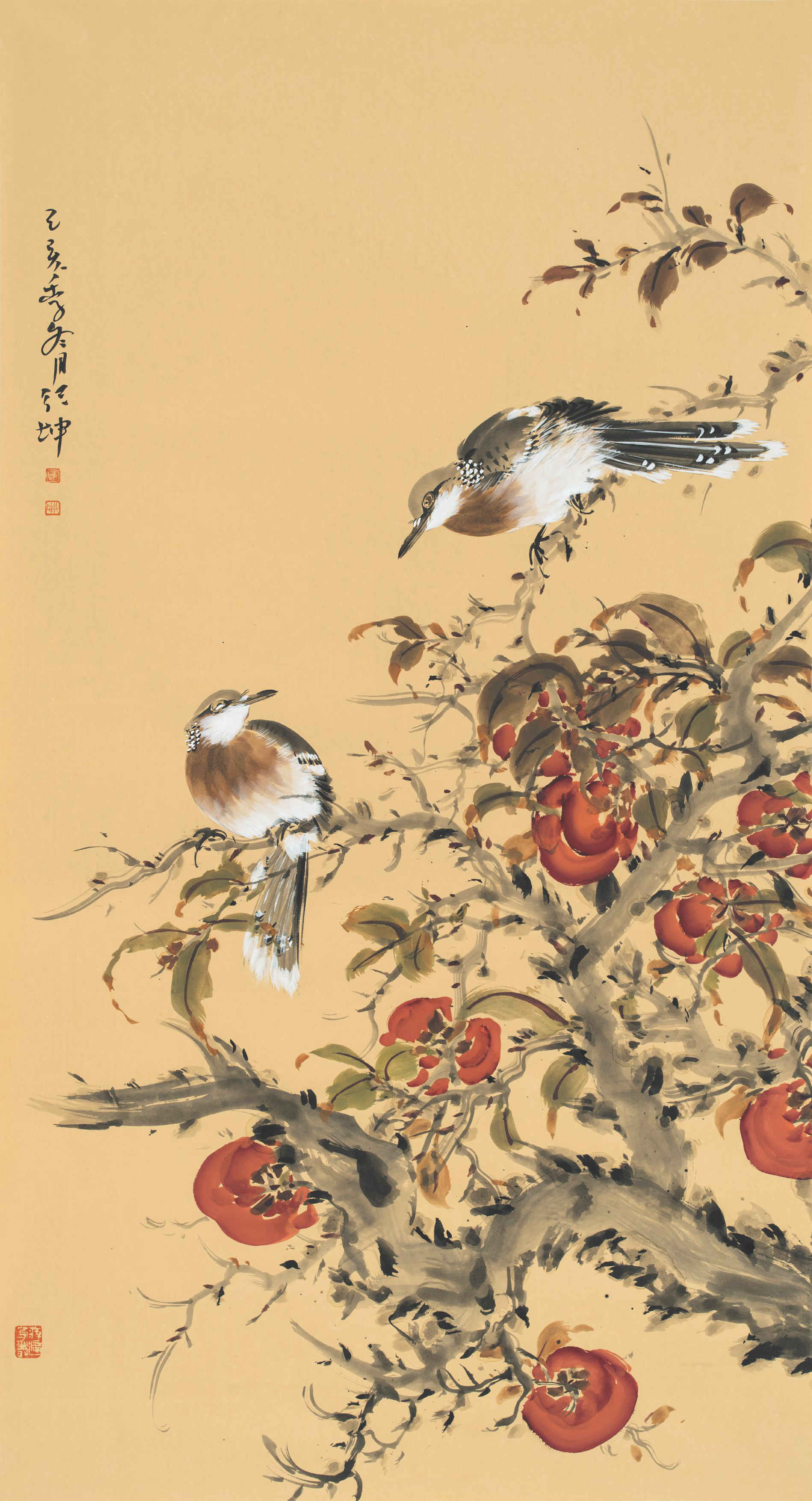 【佳作欣赏】师行坤花鸟画:色彩明丽如诗,画韵唯美动人