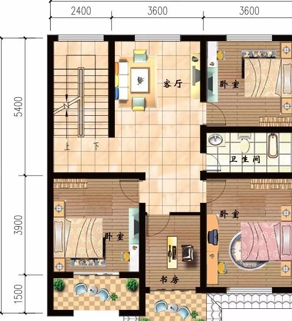 三面飘房屋设计图图片