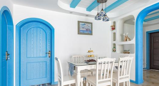 颜值爆表!120㎡新房装修得像圣托里尼岛,蓝白色搭配超惊艳