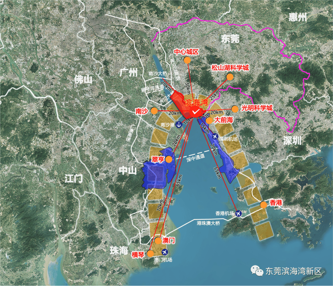 深圳未来发展空间不足等现实难题,可考虑在深圳前海,东莞滨海湾新区