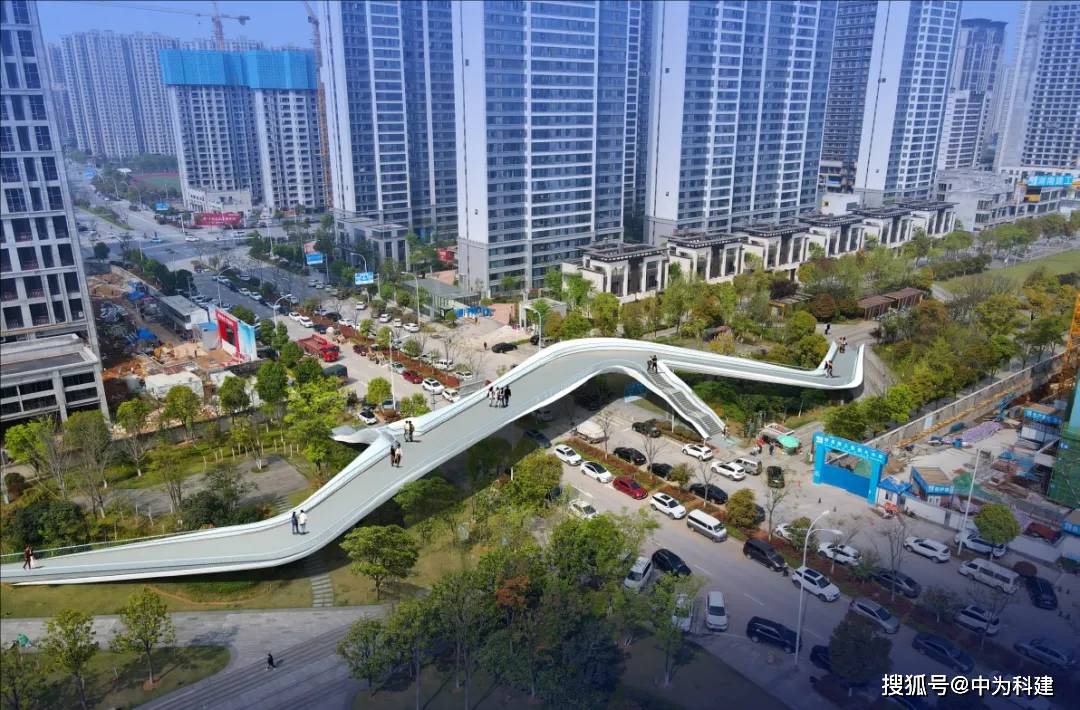 梅溪湖人行天桥项目-中轴线(三环线-龙王港)慢行系统项目人行桥钢结构