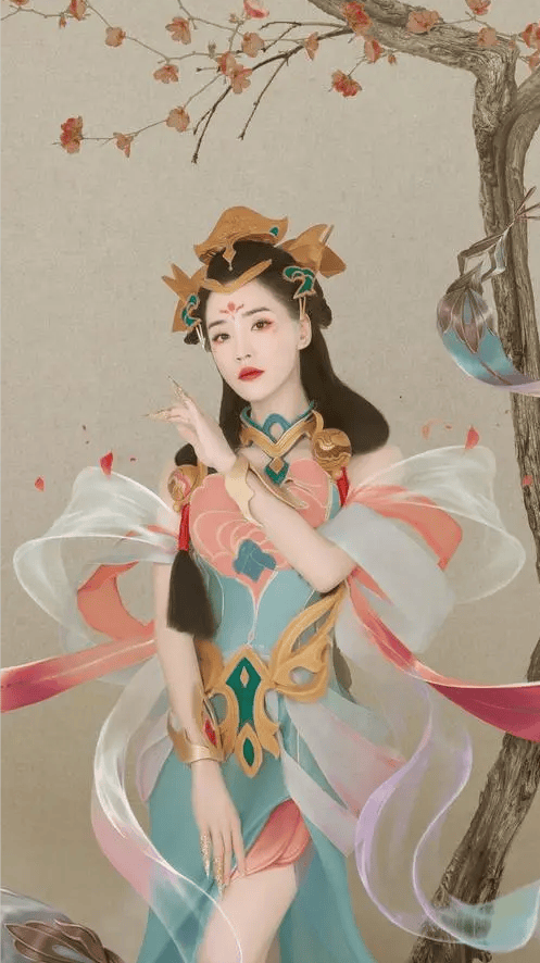 王智cos杨玉环,原皮仙气飘飘,长腿白皙,与张予曦展现不同气质